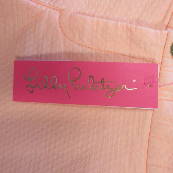 LILLY PULITZER  Adie Ruffle Pocket Stretch Shorts Sz 2 Peach Flamingo Orange NWT - Picture 16 of 16